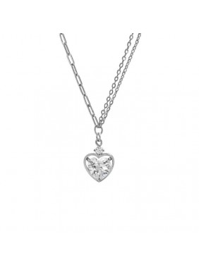 Office Heart Irregular Curb Chain 925 Sterling Silver Necklace