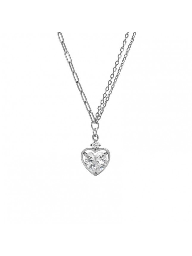 Office Heart Irregular Curb Chain 925 Sterling Silver Necklace