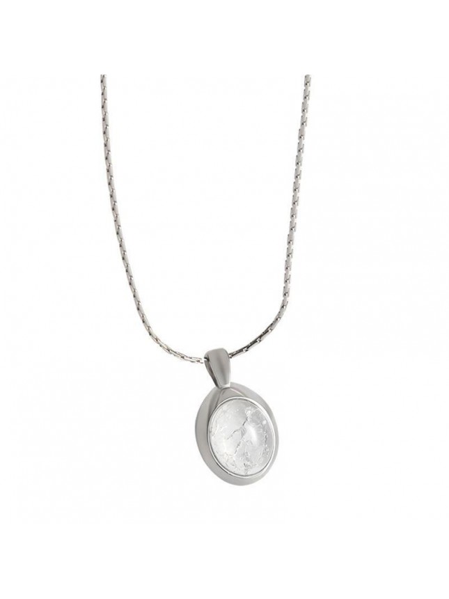 Simple Oval Natural Moonstone 925 Sterling Silver Necklace
