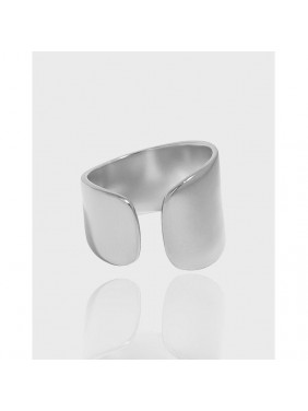 Holiday Wide Geometry Irregular 925 Sterling Silver Adjustable Ring