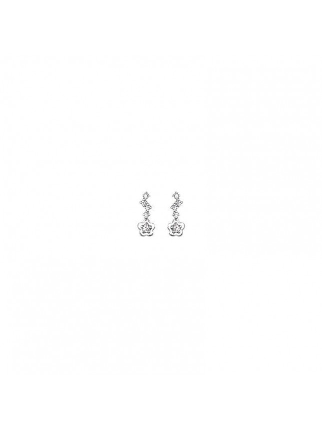 Cute Mini CZ Plum Blossom 925 Sterling Silver Stud Earrings