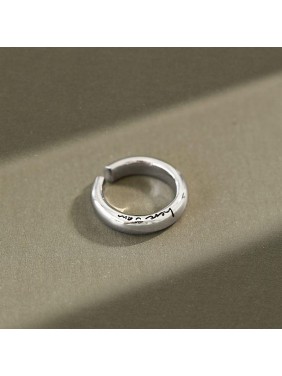 Simple Letters Here i am 925 Sterling Silver Adjustable Ring