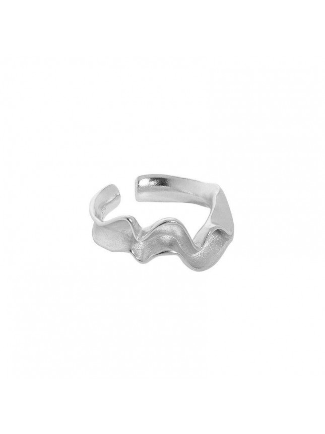 Casual Irregular Wave 925 Sterling Silver Adjustable Ring