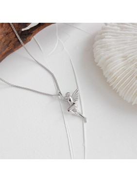 Women Guardian Angel 925 Sterling Silver Necklace