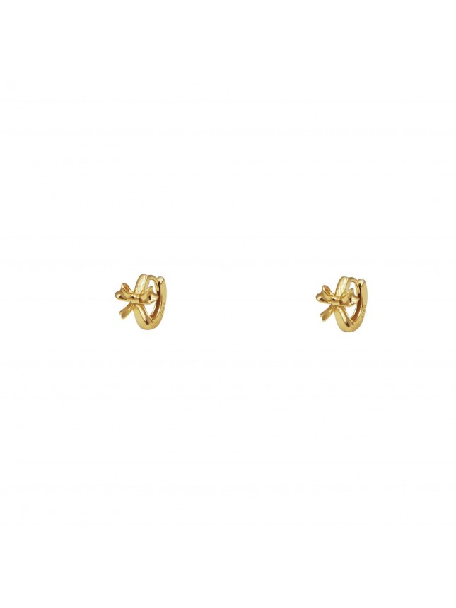 Girl Mini Bow-Knot 925 Sterling Silver Hoop Earrings