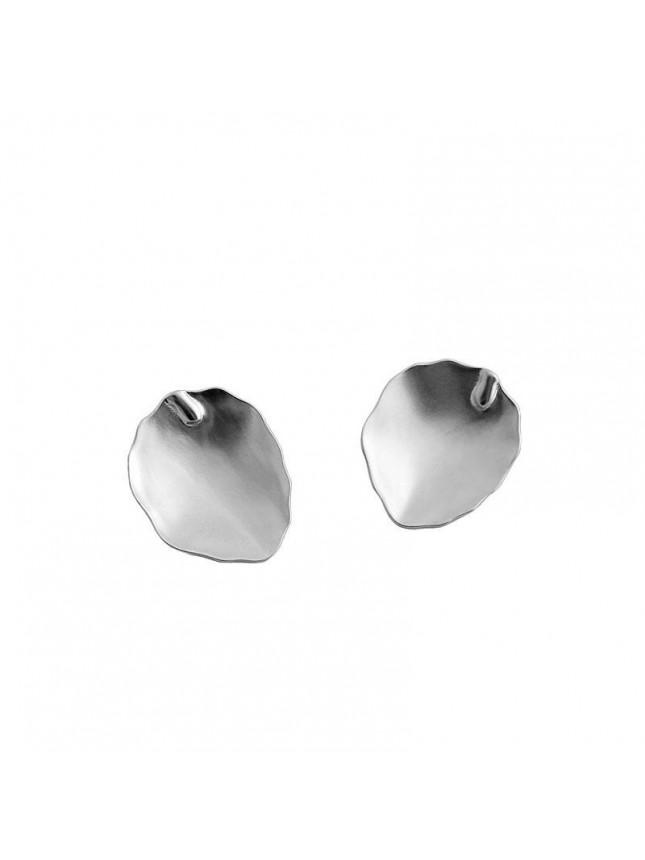 Simple Oval Leaves 925 Sterling Silver Stud Earrings