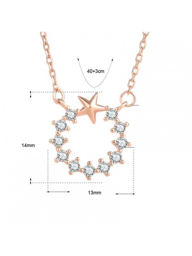 Beautiful Star CZ Garland 925 Sterling Silver Necklace
