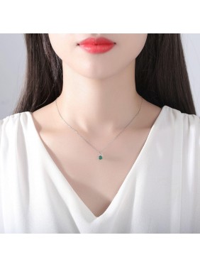 Classic Simple Round CZ Ball 925 Sterling Silver Necklace