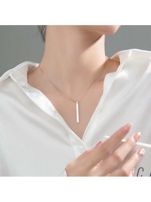 Geometry Shell Stick 925 Sterling Silver Necklace