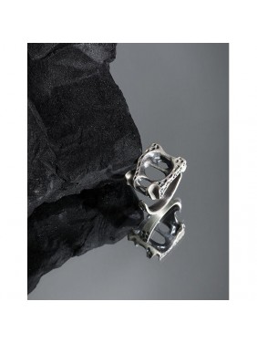 Vintage Hollow Bones Fashion 925 Sterling Silver Adjustable Ring
