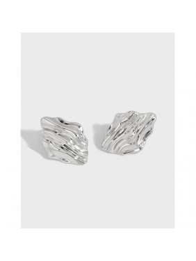 Geometry Irregular Stones Office 925 Sterling Silver Stud Earrings