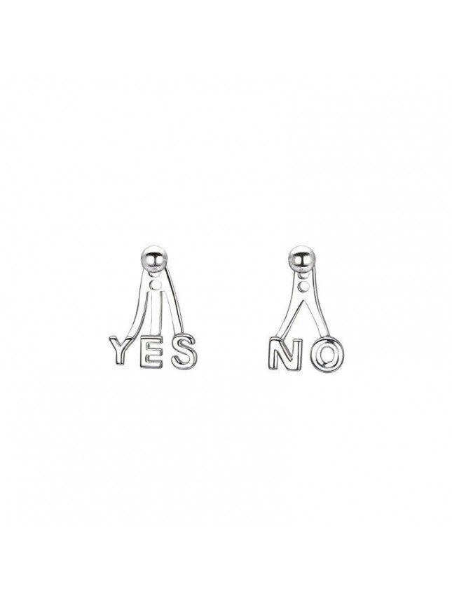 New YES or NO Letters 925 Sterling Silver Stud Earrings