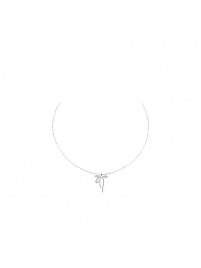 Sweet Girl CZ Bow-knot 925 Sterling Silver Necklace
