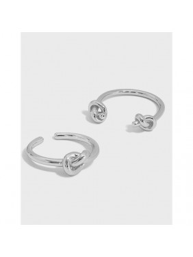 Simple Lines Knot 925 Sterling Silver Adjustable Ring