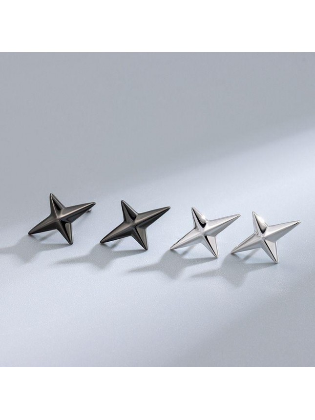 Celestial Quadrangle Star Irregular 925 Sterling Silver Screw Stud Earrings