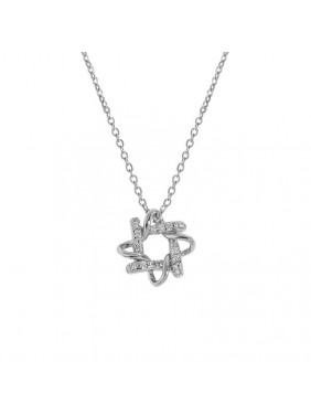 Holiday Hollow CZ Hexagram Star 925 Sterling Silver Necklace