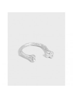 Cute Bones Irregular 925 Sterling Silver Adjustable Ring