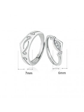 Fashion CZ Candy Pattern 925 Sterling Silver Adjustable Promise Ring