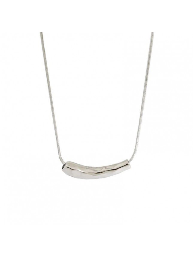Women Snake Chain Irregular Waterdrop 925 Sterling Silver Necklace