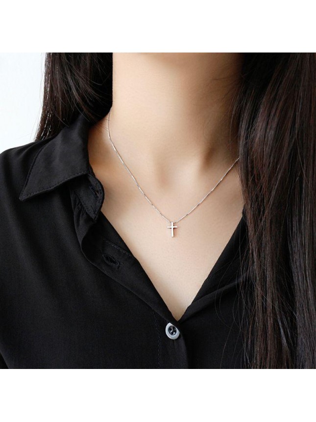 Classic Cross Casual 925 Sterling Silver Necklace