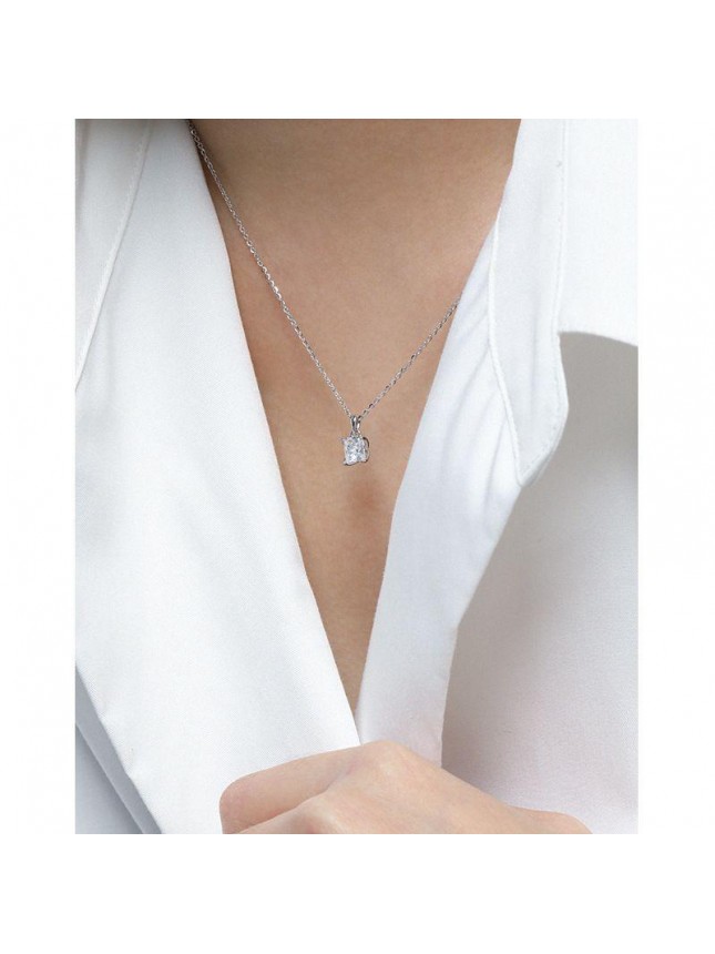 Simple Radiant CZ New 925 Sterling Silver Necklace