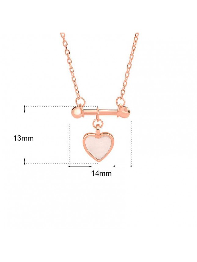 Women Mother of Shell Love Heart 925 Sterling Silver Necklace