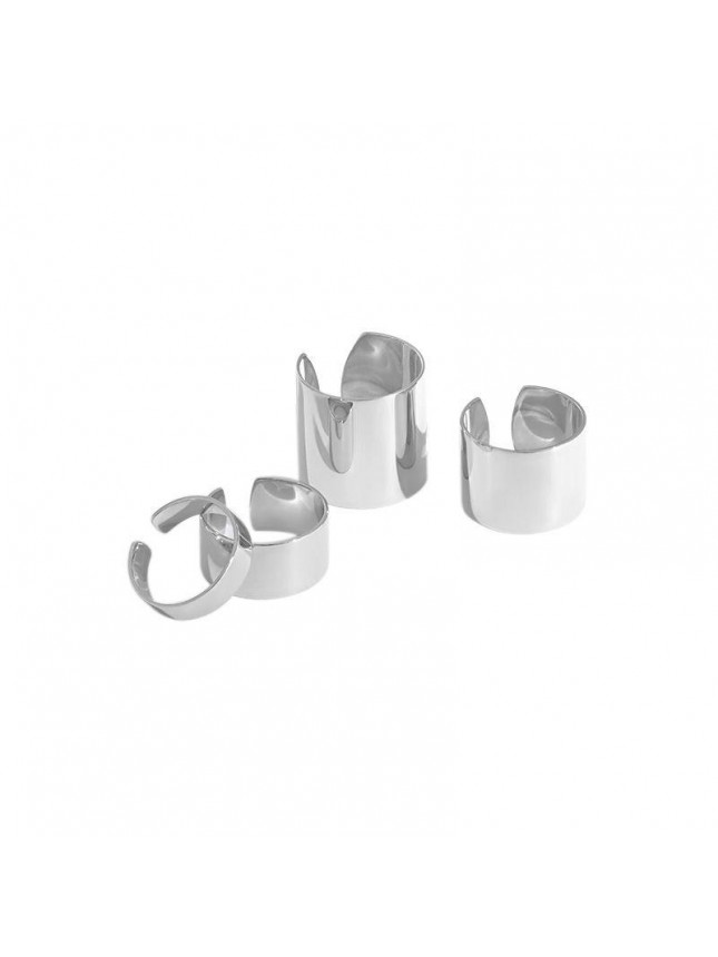 Simple Smooth Office 925 Sterling Silver Adjustable Ring
