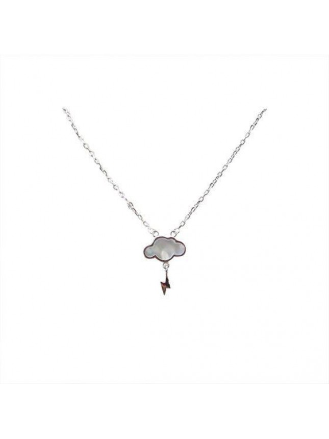 Fashion Shell of Mother Lightning Cloud 925 Sterling Silver Necklace