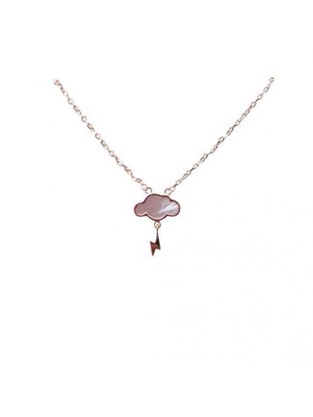 Fashion Shell of Mother Lightning Cloud 925 Sterling Silver Necklace