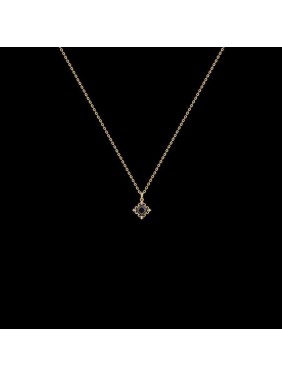 Elegant Black CZ Rhombus 925 Sterling Silver Necklace