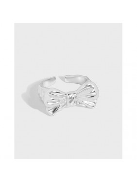 Girl Bow Knot Modern 925 Sterling Silver Adjustable Ring