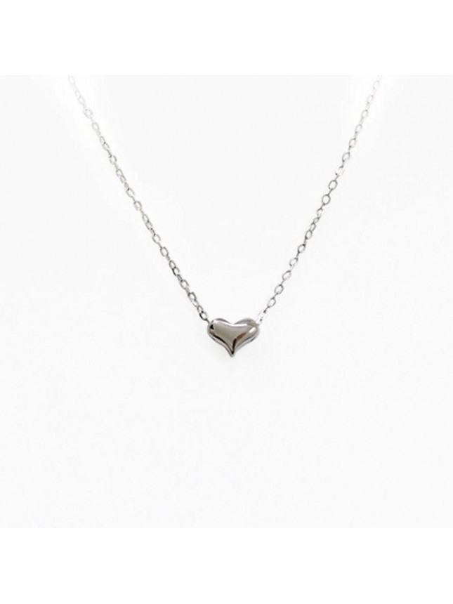 Women Simple Mini Heart 925 Sterling Silver Necklace