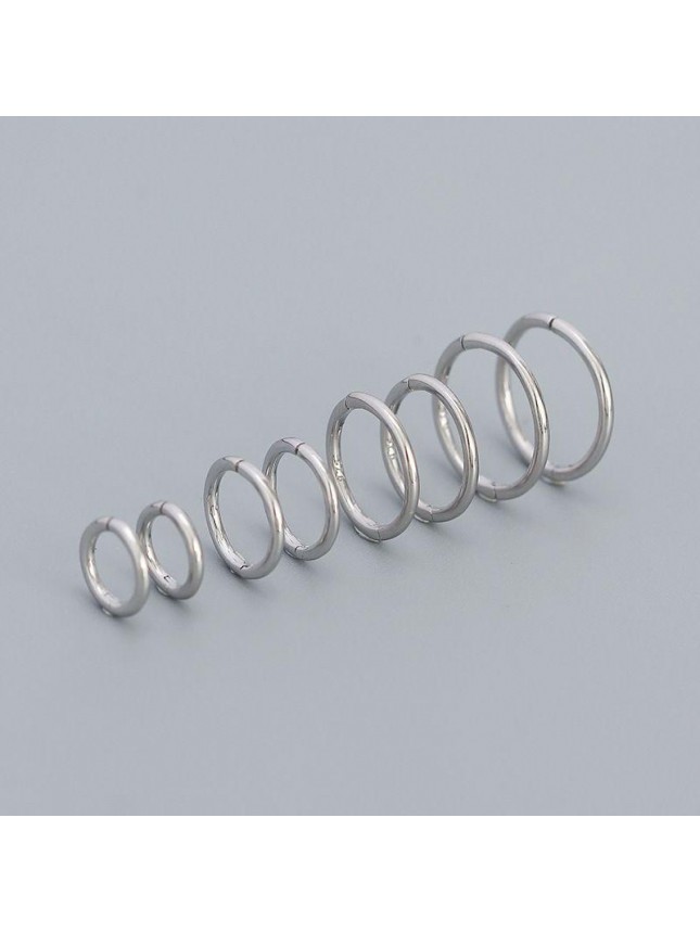 Minimalism 6mm-12mm Circle 925 Sterling Silver Huggie Hoop Earrings