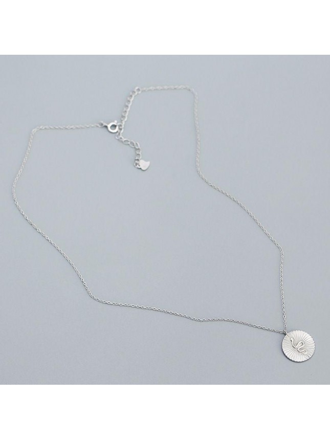 Modern Snake Animal Round Coin 925 Sterling Silver Necklace