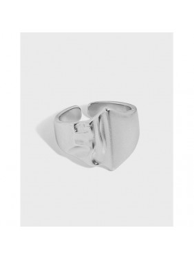 Holiday Irregular Wide New 925 Sterling Silver Adjustable Ring