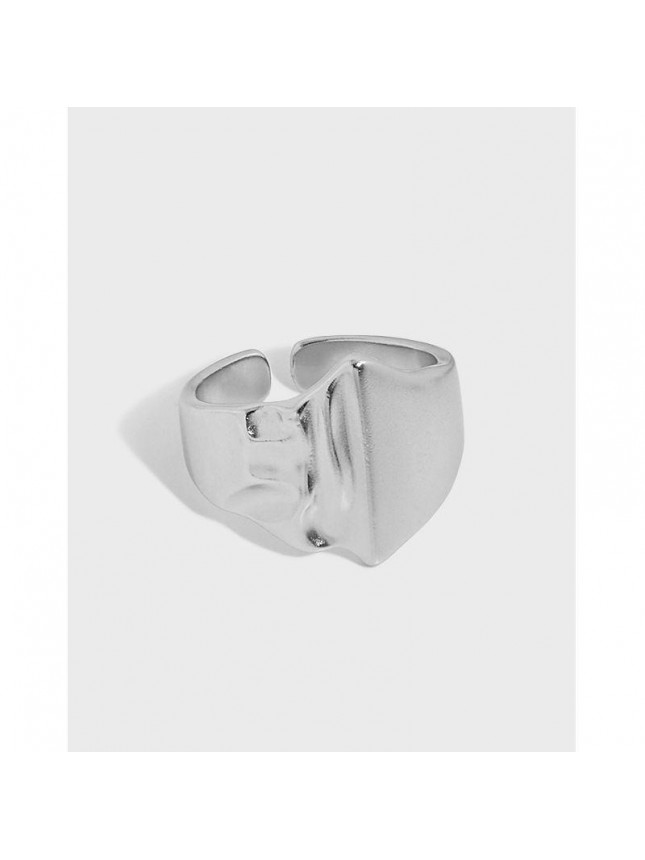 Holiday Irregular Wide New 925 Sterling Silver Adjustable Ring