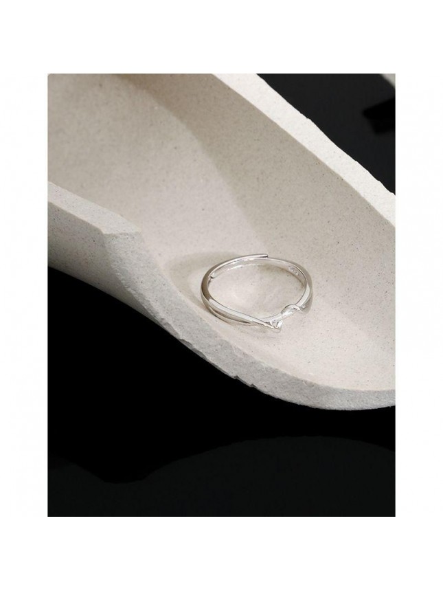 Minimalist Mobius Twisted 925 Sterling Silver Adjustable Ring