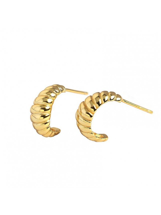 Fashion Twisted OX Horn 925 Sterling Silver Stud Earrings
