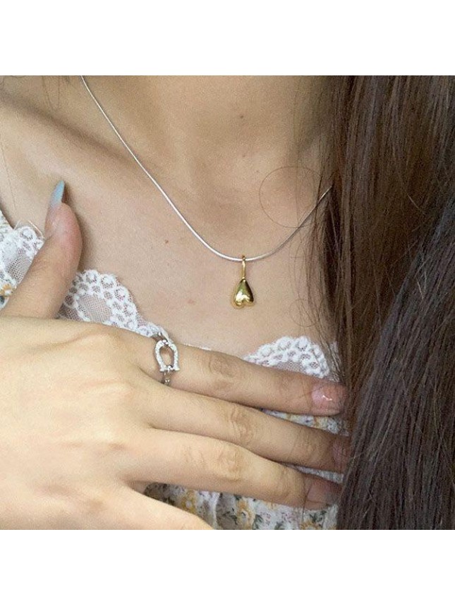 Honey Moon Irregular Heart 925 Sterling Silver Necklace