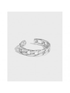Classic Hollow Chain New 925 Sterling Silver Adjustable Ring