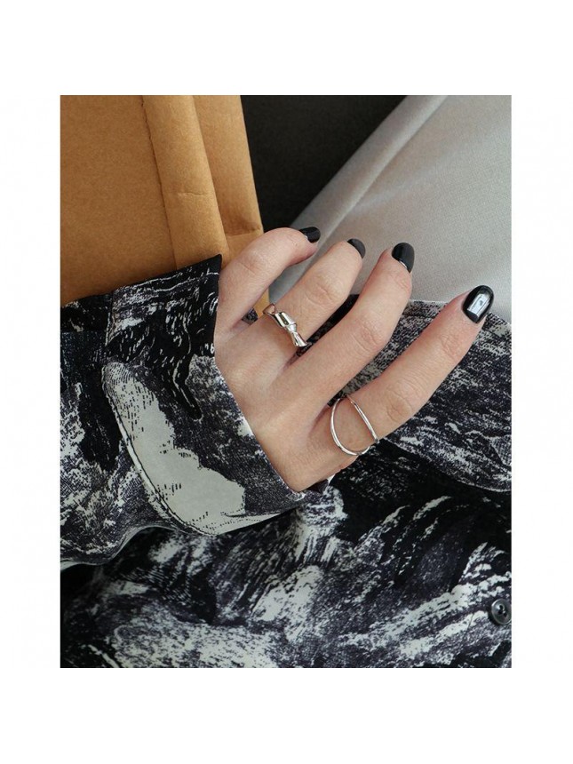 Fashion Twisted Casual 925 Sterling Silver Adjustable Ring