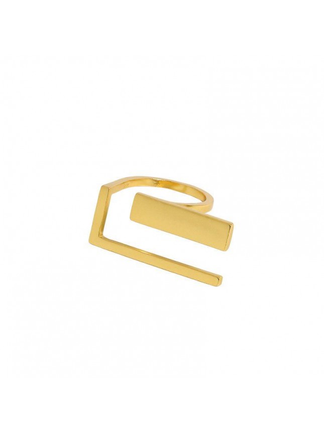 Fashion Geometry Rectangle New 925 Sterling Silver Adjustable Ring