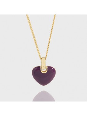 Honey Moon Epoxy Heart 925 Sterling Silver Necklace