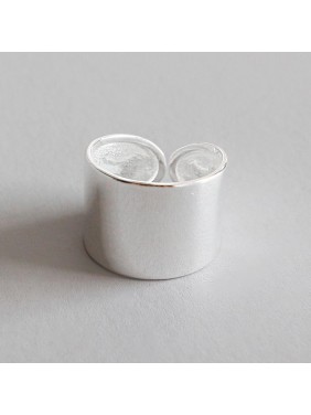Minimalist Wide 925 Sterling Silver Adjustable Ring
