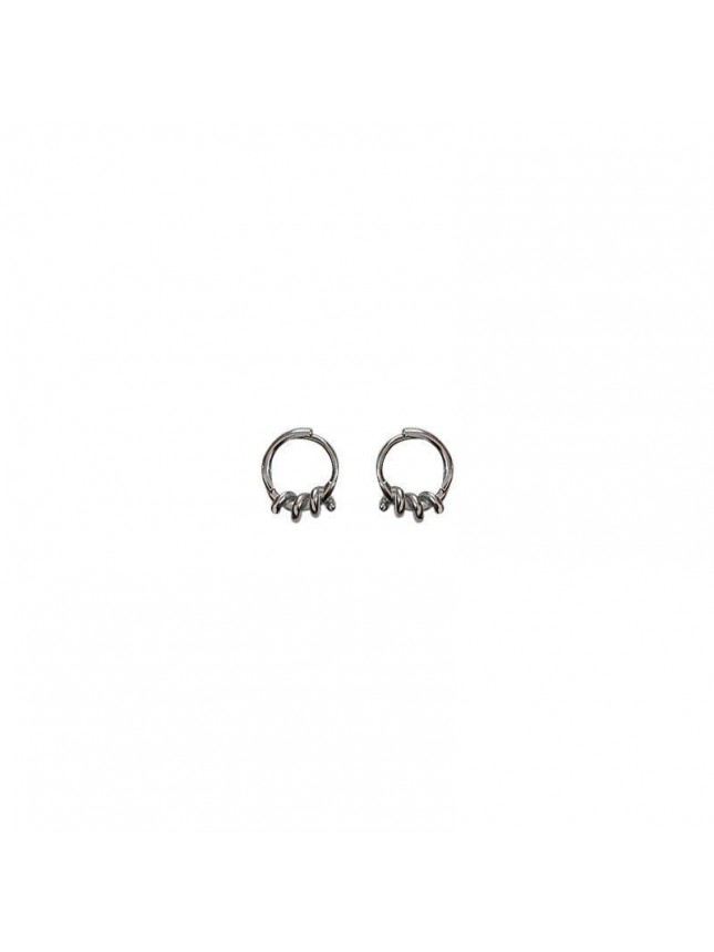 Cute Mini Coil Circle 925 Sterling Silver Huggie Hoop Earrings