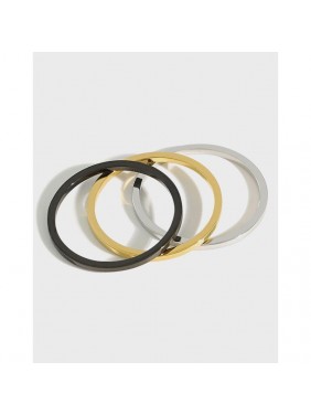 Simple Lines Circle 925 Sterling Silver Tail Ring