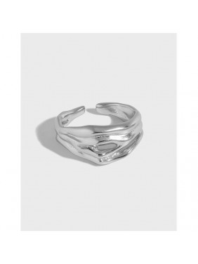 Party Irregular Small Mouth 925 Sterling Silver Adjustable Ring