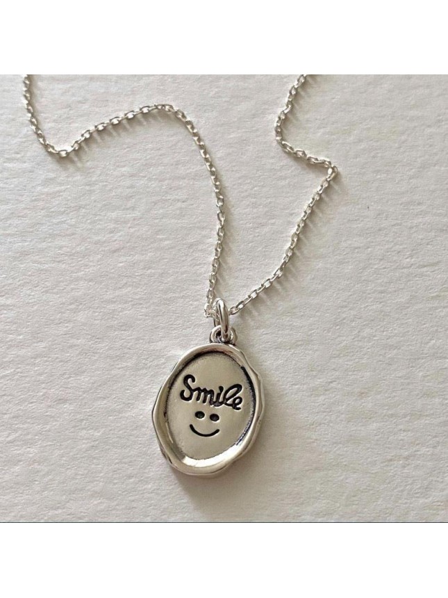 Gift Simple Round Tag 925 Sterling Silver Necklace