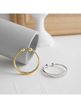 Simple Two Round Ball 925 Sterling Silver Non-Pierced Earring(Single)