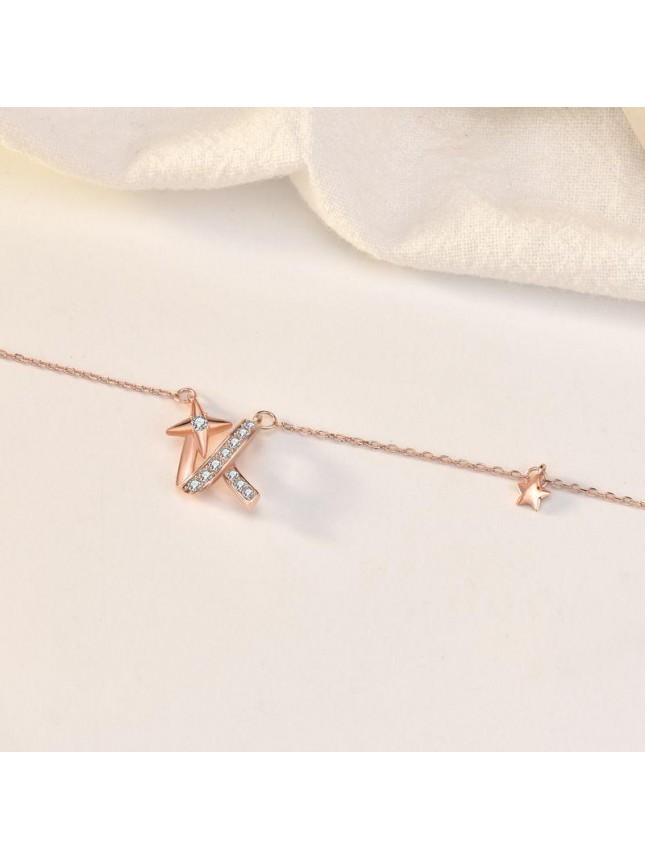 Holiday CZ Meteor Star 925 Sterling Silver Necklace